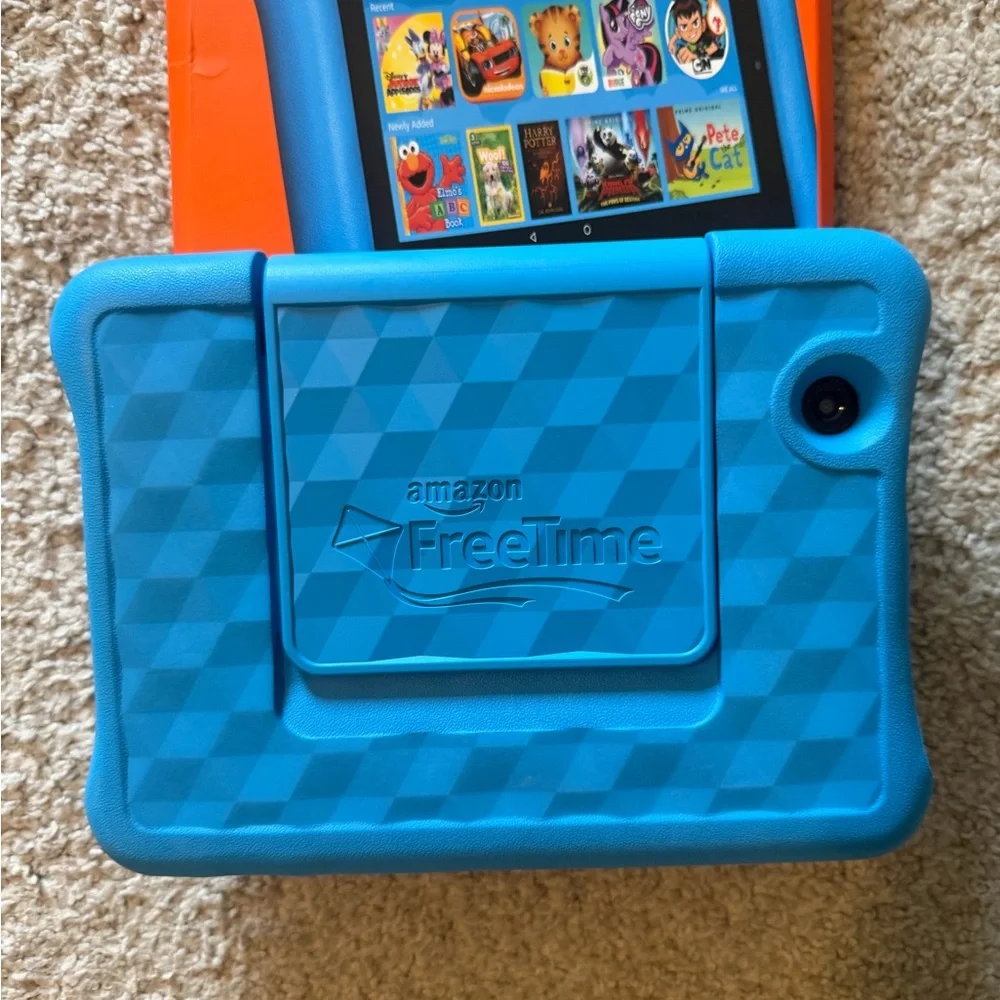 Amazon Fire 7 Kids Edition Tablet in Bright Blue Protective Case